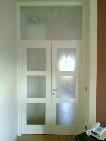 Porta interna con vetro decorativo - VBB Infissi srl - Gambettola